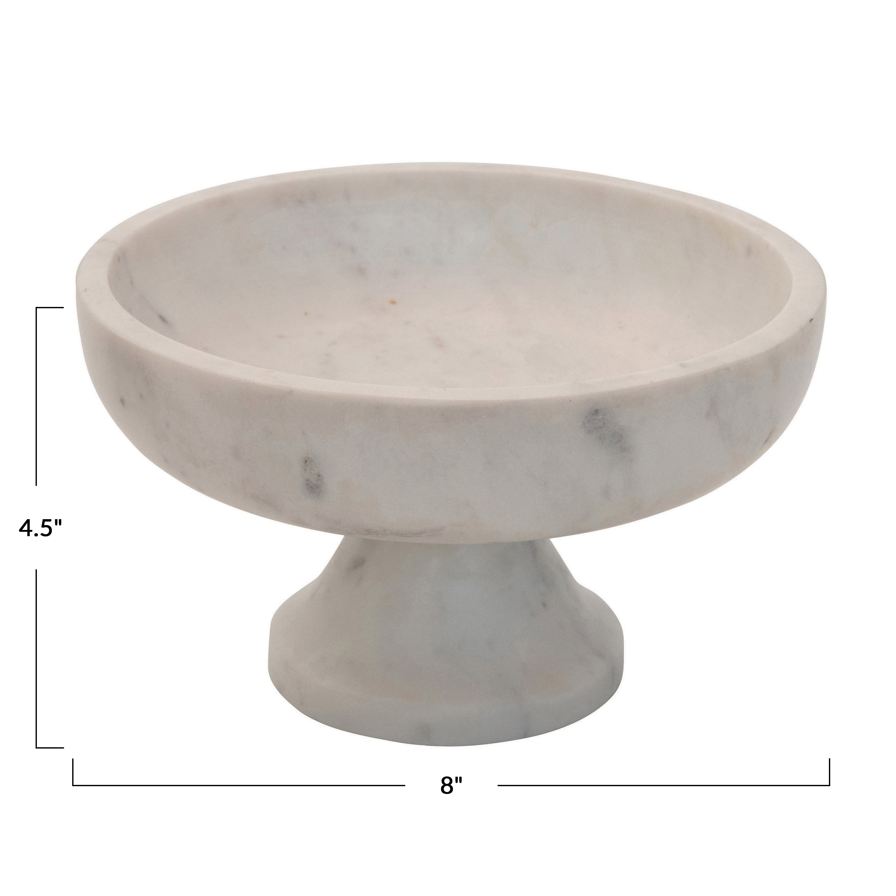 White Marble Footed Pedestal Bowl
